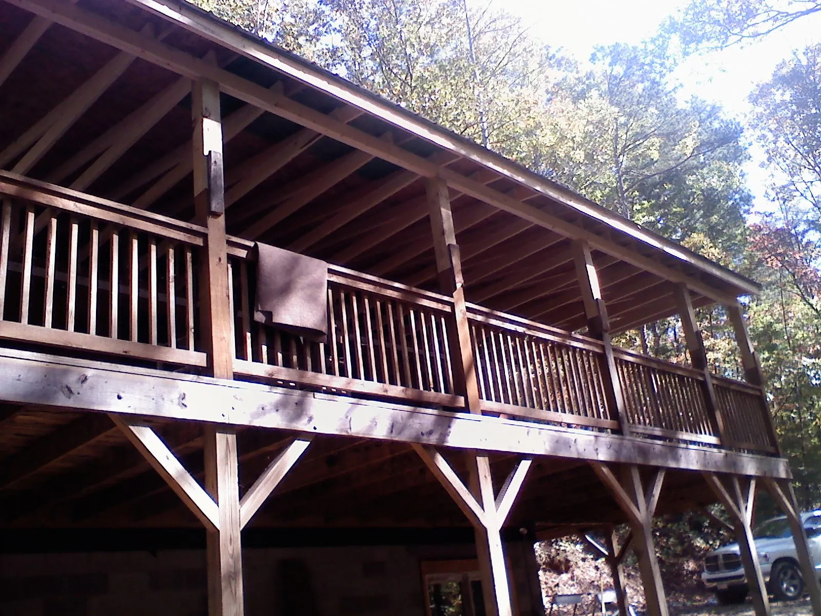 Timber framing under a new elevated porch and deck — Roof Leak Repair in Boling by Roofing Brothers